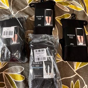 Torrid Black 9” Bike Shorts and Capris - Size 0, set of 4. NWT